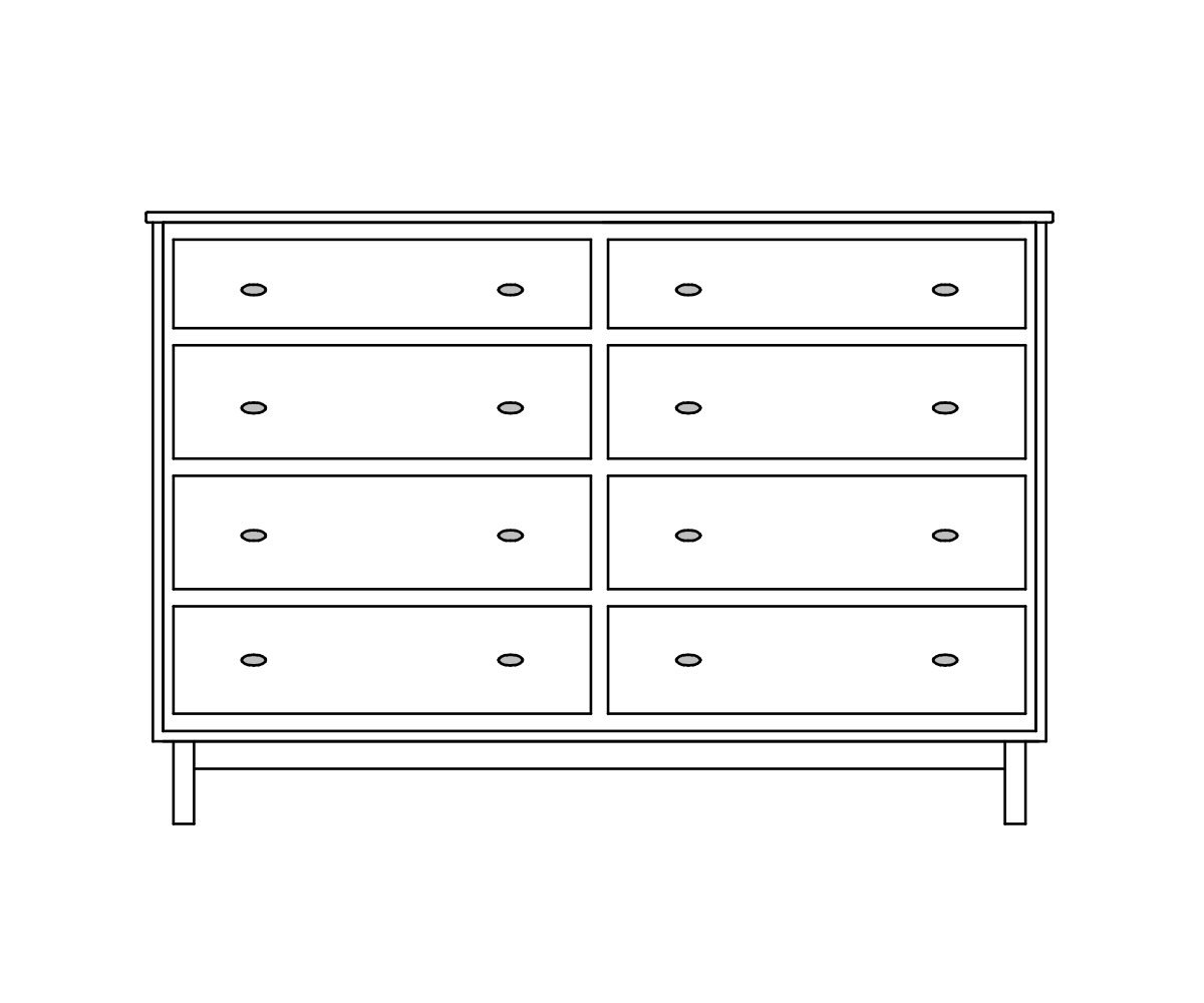 Avon 66" Tall Dresser Stoll Furniture Company Odon, Indiana.