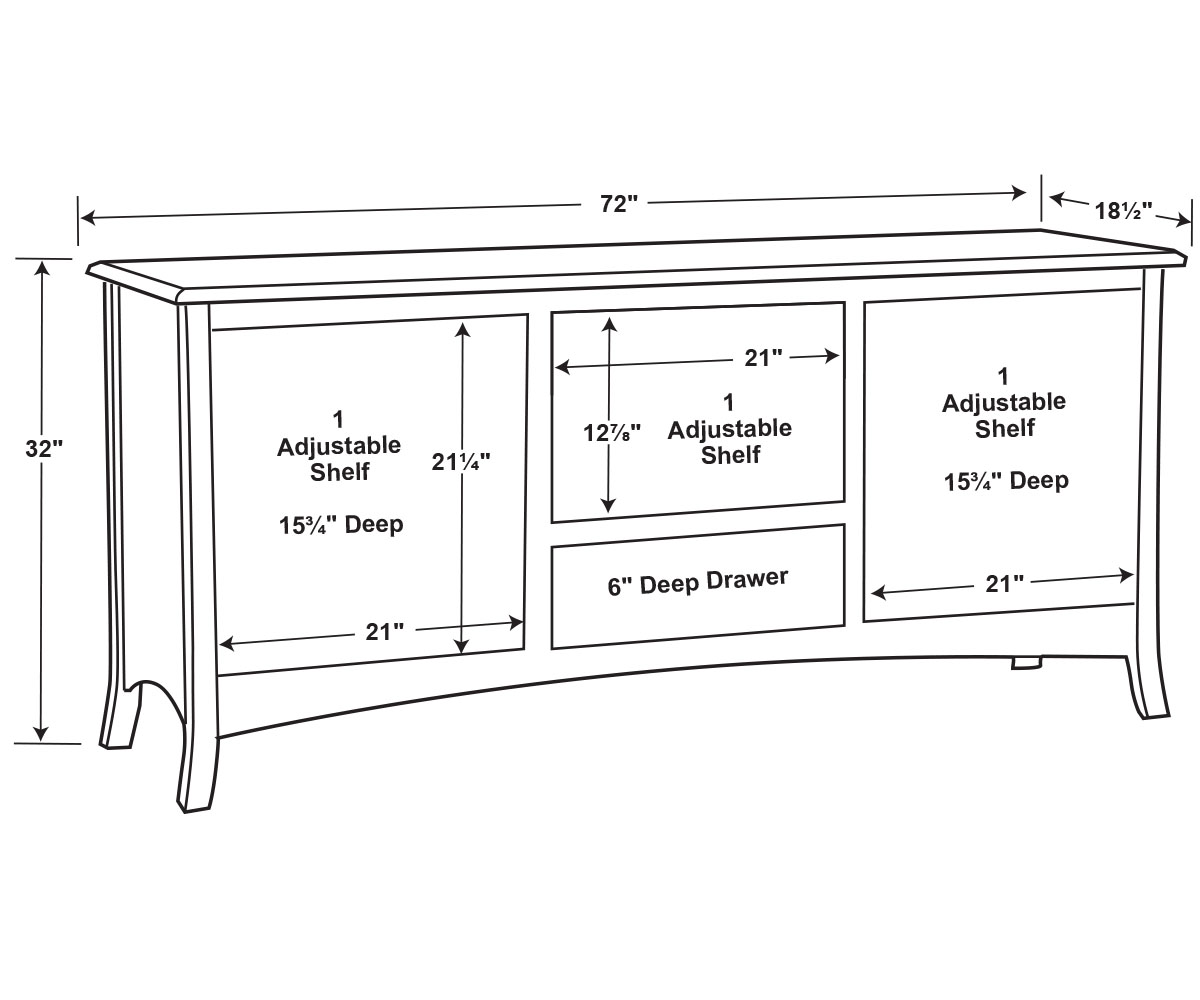 Carlisle Media Stand - 72"W - Image 2